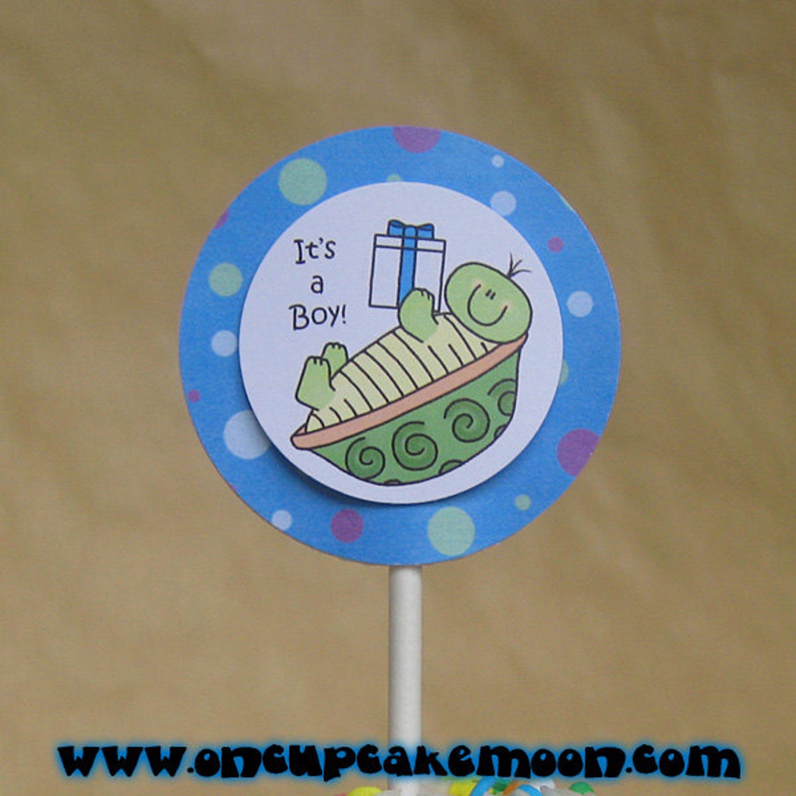Turtle Baby Shower Cupcake Cake Toppers for Girl Boy or Etsy
