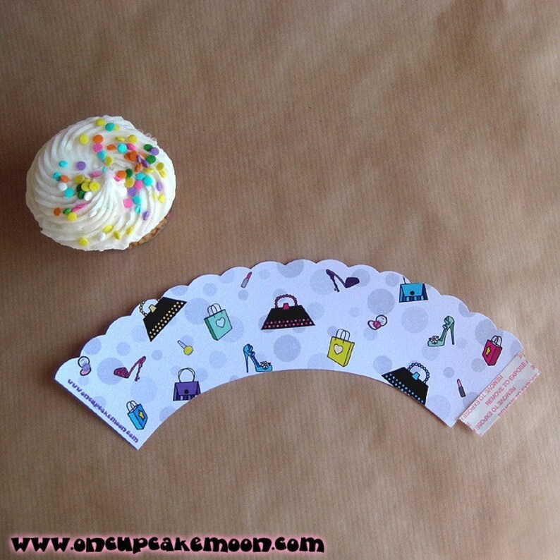 Shopping Girl Birthday Party Cupcake Wrappers Decorations Etsy