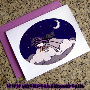 Tarjetas navideñas de ángel oscuro durmiente / tarjetas de notas / notas de agradecimiento (en blanco o personalizadas) con sobres - juego de 5 o juego de 10