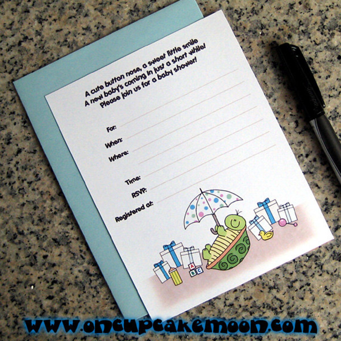 Turtle Baby Shower Cupcake Cake Toppers for Girl Boy or Etsy