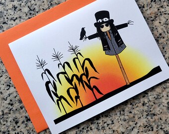 halloween harvest Slash scarecrow cards / notecards / thank you notes (blank/custom inside) with envelopes set of 10