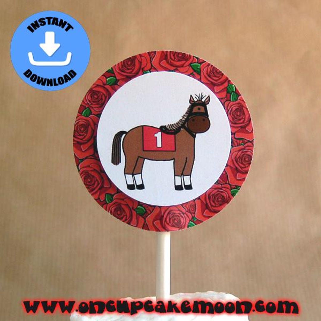 Racehorse Roses Instant Download Printable Kentucky Derby Racehorse Roses Cupcake ...