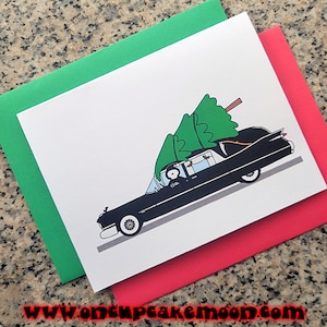 the grim reaper gets a christmas tree holiday cards / notecards / thank you notes blank/custom inside with envelopes set of 10 image 1
