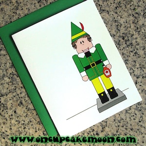 Cartões de Natal inspirados no quebra-nozes Buddy the Elf, cartões de agradecimento (em branco/personalizados), envelopes - conjunto de 5 ou conjunto de 10
