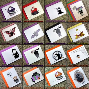 CARTÃO ÚNICO escolha seu próprio lindo cartão alternativo gótico de Halloween e envelope colorido