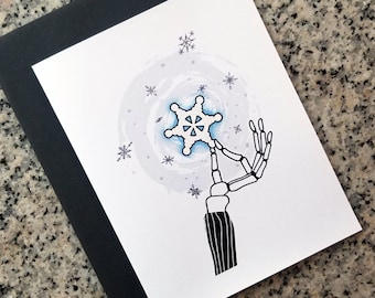 Jack Skellington what's this snowflake The Nightmare Before Christmas holiday thank you cards (blank or custom inside) + envelopes set of 10