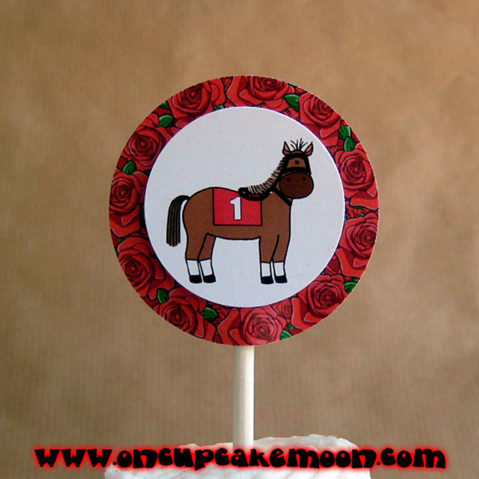 Kentucky Derby Racehorse Roses Cupcake Cake Toppers Decorations Can Be