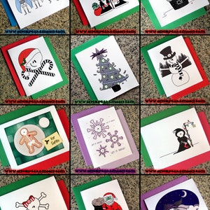 SINGLE CARD alternative goth holiday pagan christmas cards choose from 68 designs dark custom personalized handmade seasons greetings image 2