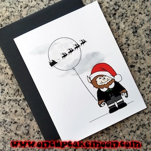 lobisomem com balão lunar Eddie Munster inspirado em cartões de natal notas de agradecimento (em branco/personalizado) com envelopes conjunto de 5 conjunto de 10
