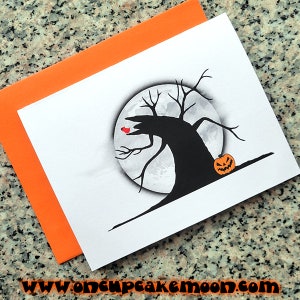 Sleepy Hollow Tree of the Dead Halloween goth cards / notecards / thank you notes (blank/custom text) with envelopes - set of 5 or set of 10
