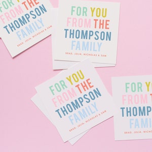 Family Gift Stickers, Family gift tags, Personalized Sticker, Custom Stickers, Name Stickers, Family Stationery, Hostess Gift, Party Favor