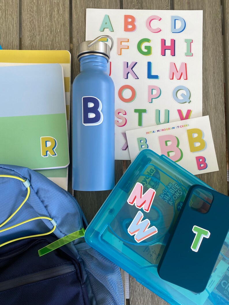 Vinyl Alphabet Stickers Initial Stickers Dishwasher Safe Etsy