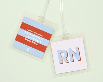 Monogram Backpack Tag, kids bag tag, luggage tag, diaper bag tag, bag tag for kids, personalized bag tag, Return Address Tag, Custom bag tag