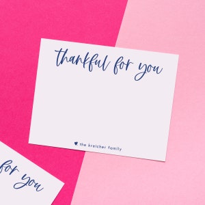 Thankful For You Personalized Stationery - Hand written Note Cards, Gratitude, Thank you notes, Family Stationery 036NC