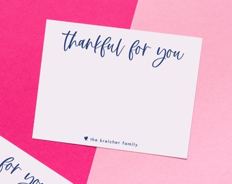 Thankful For You Personalized Stationery - Hand written Note Cards, Gratitude, Thank you notes, Family Stationery 036NC