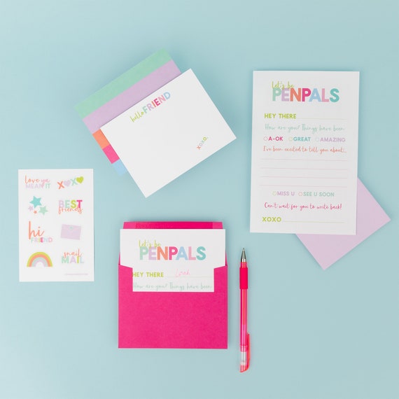 Pen Pal Stationery Set for Kids Etsy