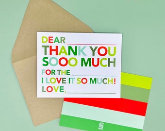 Kid's Fill In Thank You Notes - Holiday