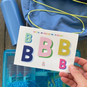 Initial Vinyl Letter, Alphabet Stickers, Dishwasher Safe, Monogram Stickers, Laminated Stickers, Water Bottle, School Supplies, Teacher gift image 2