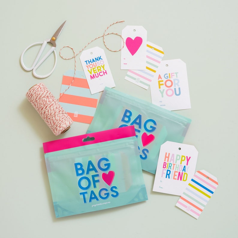 Bag of Tags, Assorted Gift Tags, Birthday tags, Thank You Tags, Celebration Gift Tags, Gift Wrap, Packaging, Graduation Party, Mother Day image 1