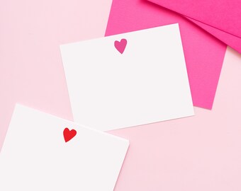 Single heart notecards, Valentine's Day Cards, Love Notes