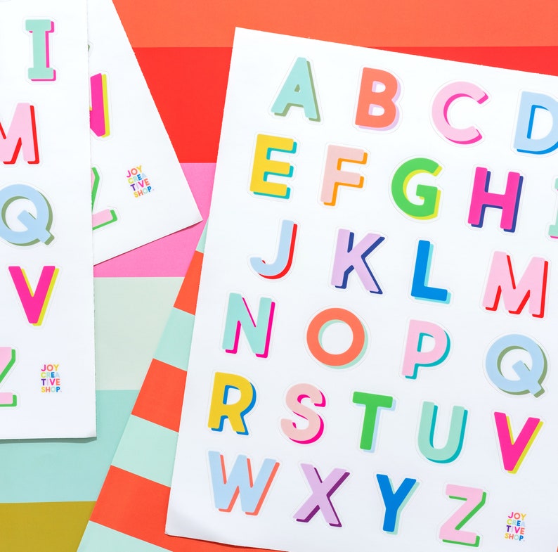 Vinyl Alphabet Stickers Initial Stickers Dishwasher Safe Etsy