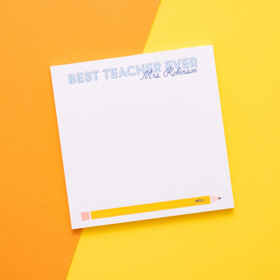 Personalized Teacher Appreciation Notepad: Custom Name Gift - Etsy