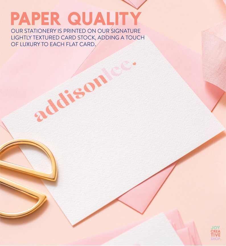 May include: A white card with a pink and white textured surface. The text "addisonlee." is printed in pink on the card. The card is surrounded by pink envelopes.
