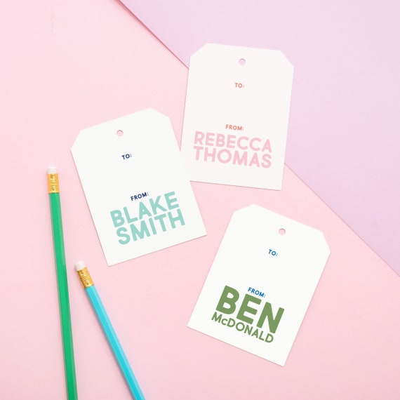 Personalized TO FROM Gift Tag, Custom Wrapping Paper Tag