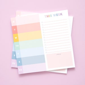 Colorful Scallop Weekly Planner Notepad | To-Do List Organizer | Gift for Teachers, Hostess, Kids; Meal Planner; Mom Hack; Grocery List