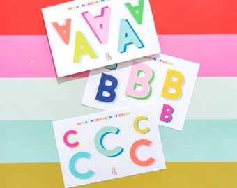 Vinyl Alphabet Stickers, Laminated Stickers, Individual Letters, Scrapbooking, Stocking Stuffer, Label School Supplies, Label Stickers