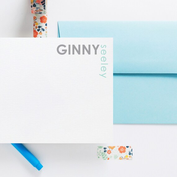 Custom Note Card Custom Stationery Upper Lower Stationery Etsy