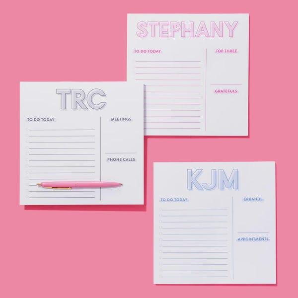 Personalized Notepad, Custom Stationery, Teacher Gift, Office Organizer