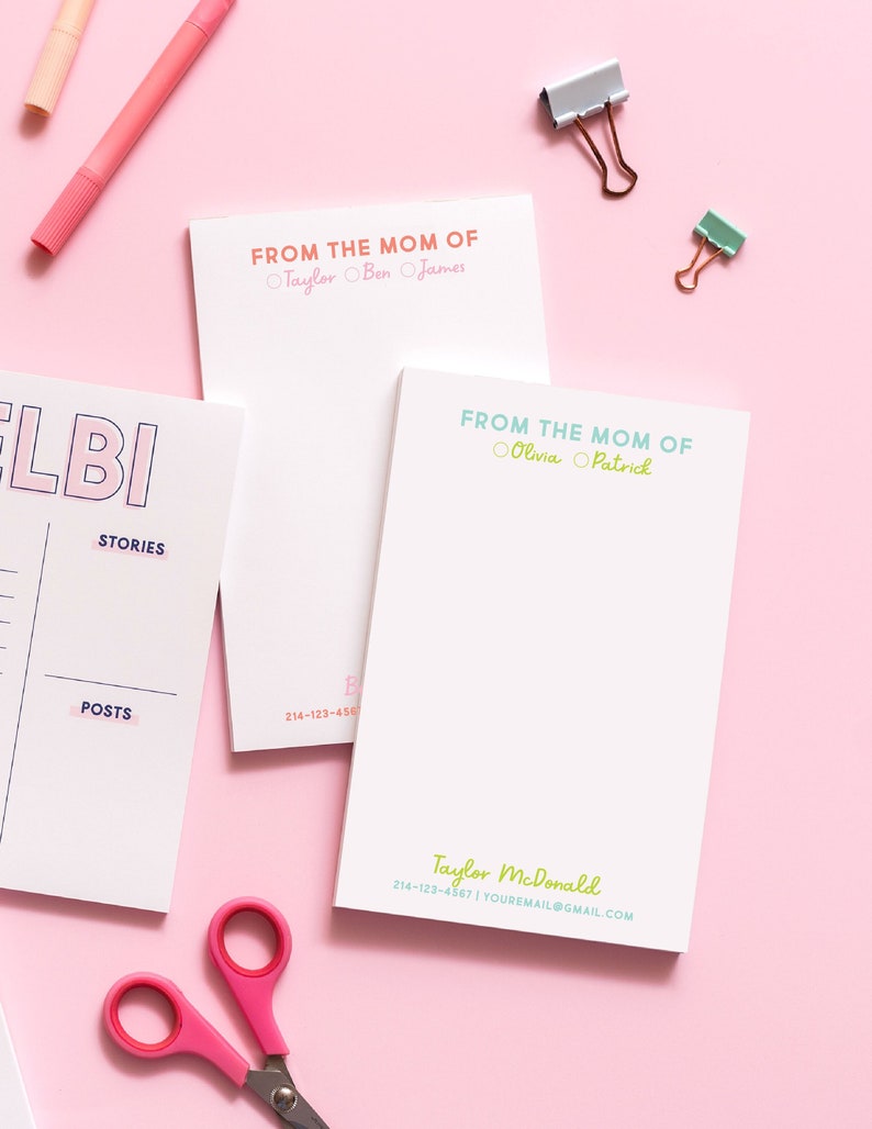 family stationery, from the desk of, paper goods, couples stationery, handwritten notepad, family notepad, custom notepad, housewarming gift, to do notepad, baby shower, organization tool, hostess gift, stocking stuffer