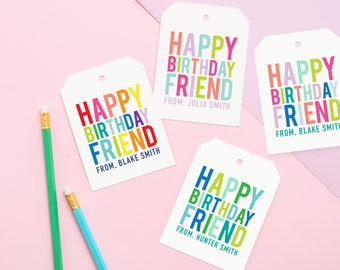 Happy Birthday Gift Tag, Custom Name Gift Tag, Family Gift Tag, Birthday Tag, Hostess Gift, Colorful Gift Tag, couples gift tag, colorful