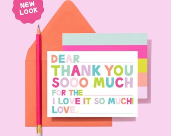 Kids Fill-in-the-Blank Thank You Note Cards, Birthday Boy Gratitude Stationery