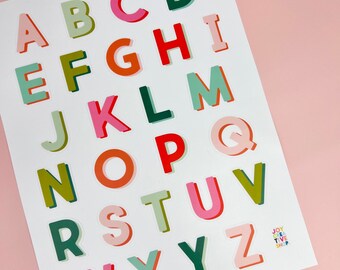Vinyl Alphabet Stickers, Monogram, Dishwasher safe, Party Favors, School Supplies, Teacher Gift, Graduation, Label stickers, Organization