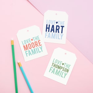 Personalized Family Gift Tag, Custom Gift Tag, Family Gift Tag, Birthday Tag, Couples Gift Tag, Hostess Gift, wrapping paper, i love you