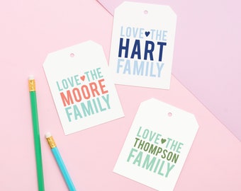 Personalized Family Gift Tag, Custom Gift Tag, Family Gift Tag, Birthday Tag, Couples Gift Tag, Hostess Gift, wrapping paper, i love you