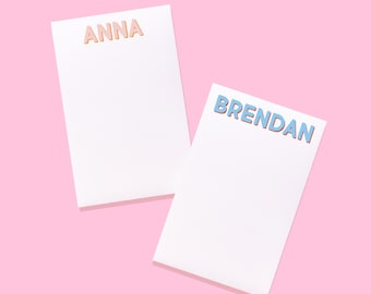 Personalized Gift : Modern Classics First Name Notepad; Customize to Your Liking