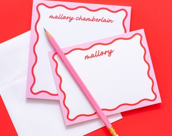 Wavy Collection Personalized Notepad & Stationery Bundle
