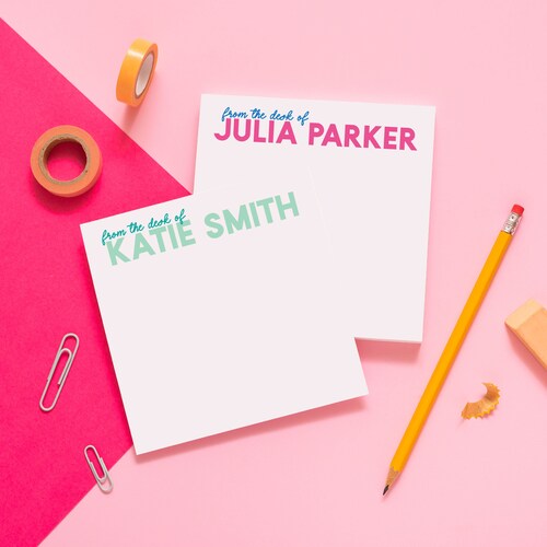 Personalized From the Desk of Notepad Custom Notepads Etsy