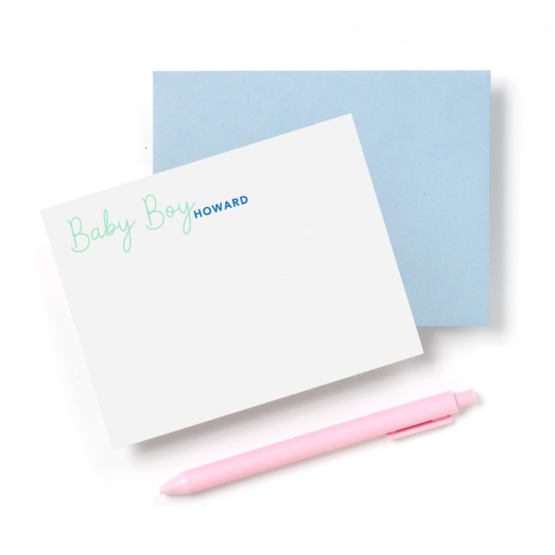 Baby boy and girl stationery New baby stationary Custom Etsy