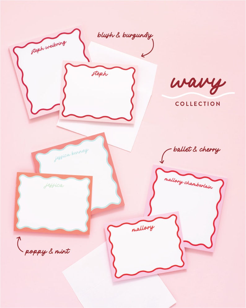 Wavy Collection Personalized Notepad