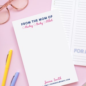 family stationery, from the desk of, paper goods, couples stationery, handwritten notepad, family notepad, custom notepad, housewarming gift, to do notepad, baby shower, organization tool, hostess gift, stocking stuffer