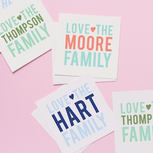 Family Heart Gift Stickers, Family gift tags,Personalized Sticker,Custom Stickers,Name Stickers,Family Stationery,Family Stickers 009S