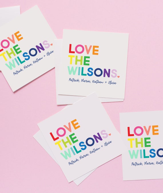 Family Sticker, Rainbow Family Gift Sticker, Christmas Personalized Sticker, Custom Family Sticker, Gift Sticker, Personalized Gift Stickers