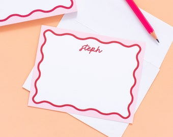 Wavy Collection Personalized Stationery