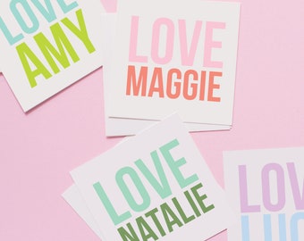 Gift Stickers, Square Stickers, Personalized Stickers, Custom Stickers, Name Stickers, Family Sibling stickers, Kids stickers