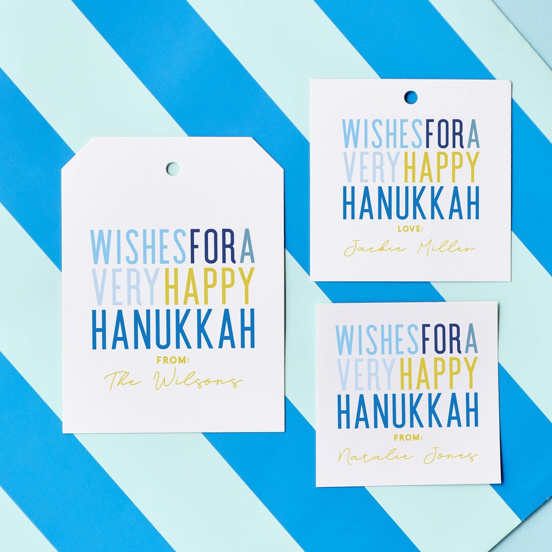 Happy Hanukkah Hanukkah Gift Tag Custom Gift Tags Jewish Etsy