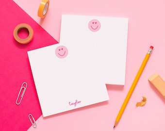 Personalized Smiley Face Notepad, Custom Stationery